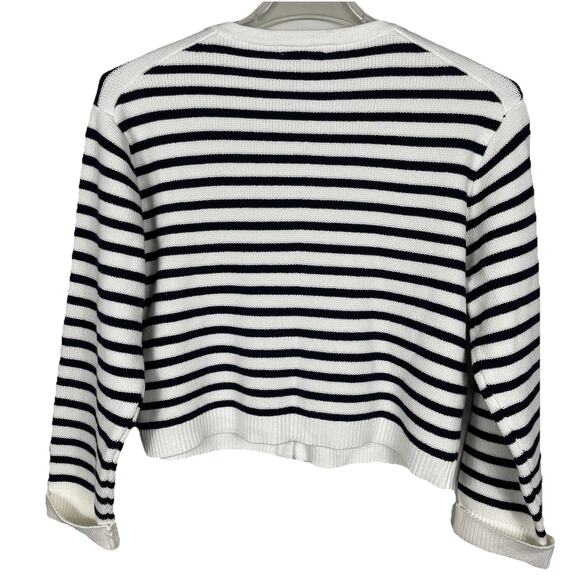 J.Crew Emilie Sweater Lady Jacket Women’s M Navy White Stripe Classic Nautical - Picture 2 of 11
